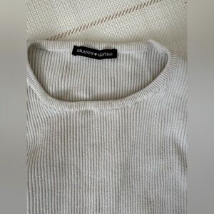 Brandy Melville off white Ribbed Crew Neck Sweater